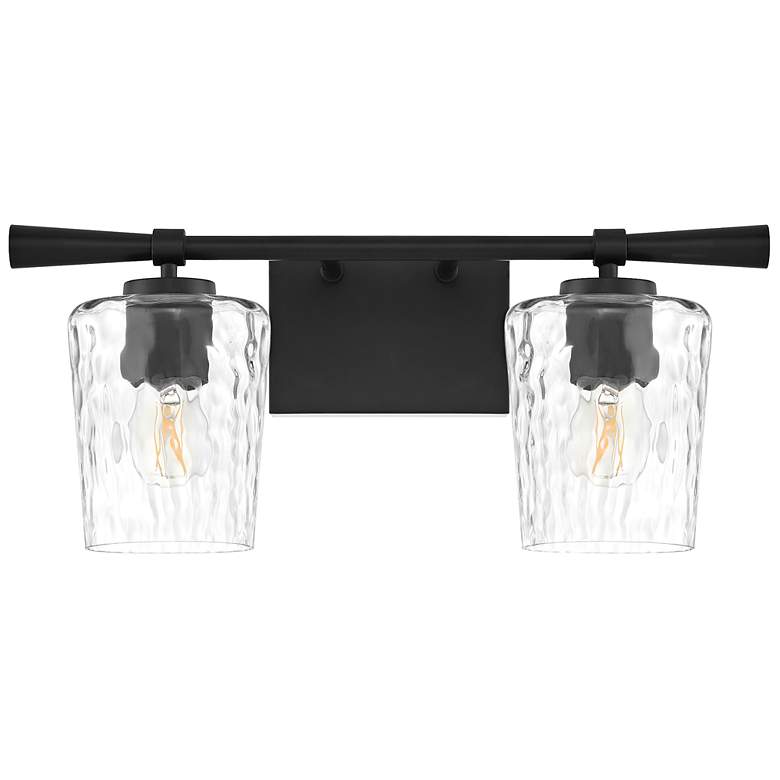 Image 1 Quorum Goodwin 9 1/4" High Matte Black 2-Light Wall Sconce