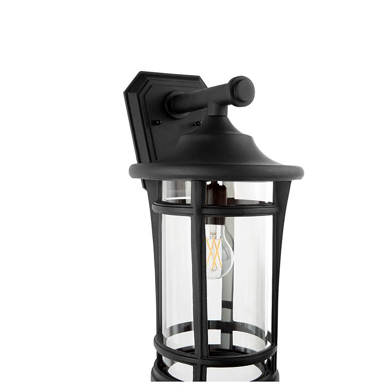 Image 2 Quorum Haley 17 3/4" High Textured Black Outdoor Wall Light more views