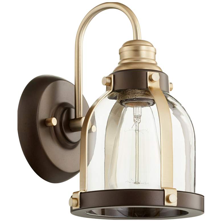 Image 1 Quorum International 1LT AGB w Oiled Bronze Wall Mount