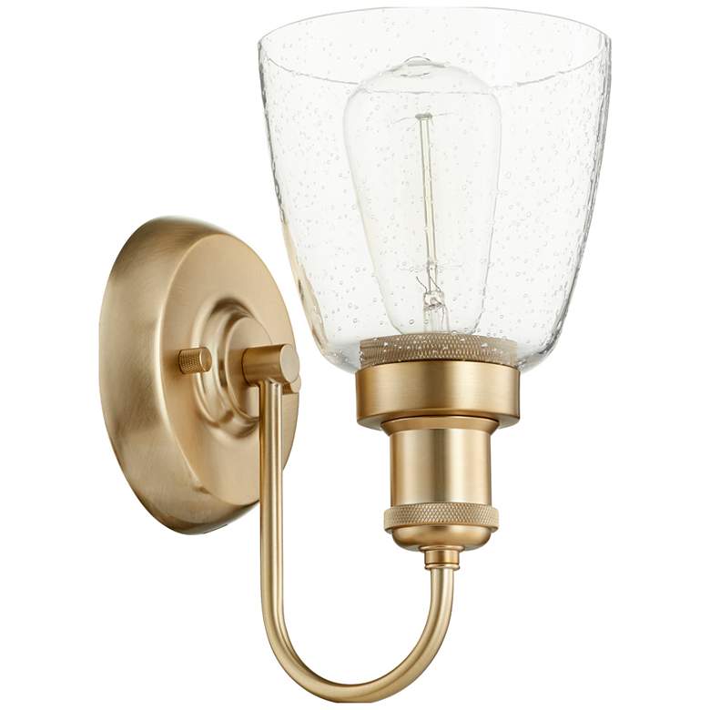 Image 1 Quorum International 1LT AGB w Seeded Glass Wall Mount