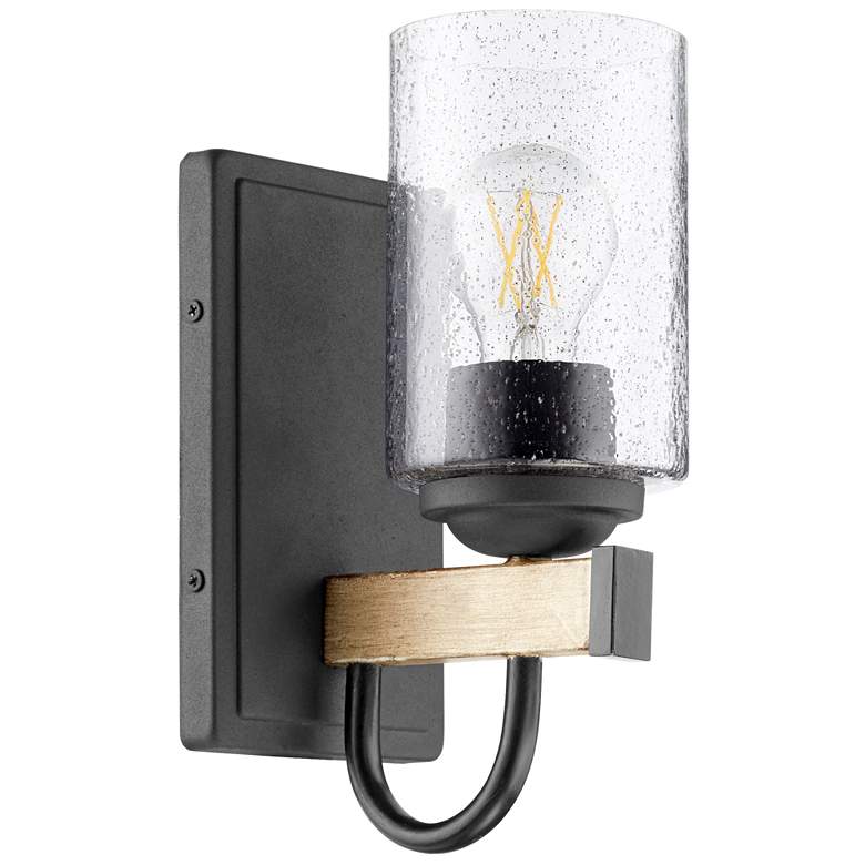 Image 1 Quorum International 1LT Peppers Black w Driftwood Finish Wall Mount
