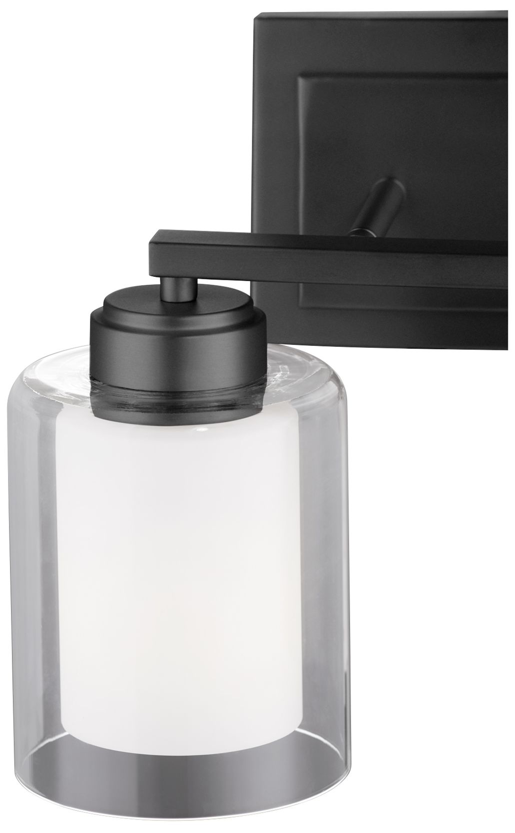 Image 2 Quorum International 2LT Matte Black Clear Opal Vanity Light more views