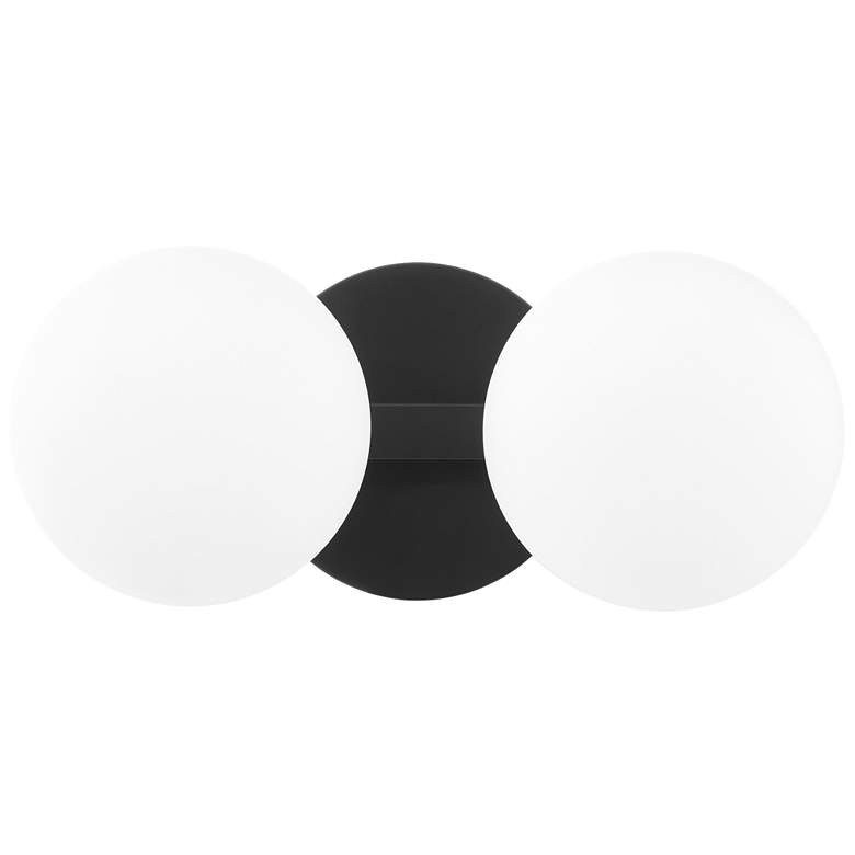 Image 1 Quorum International 2LT Matte Black Globe Vanity Light