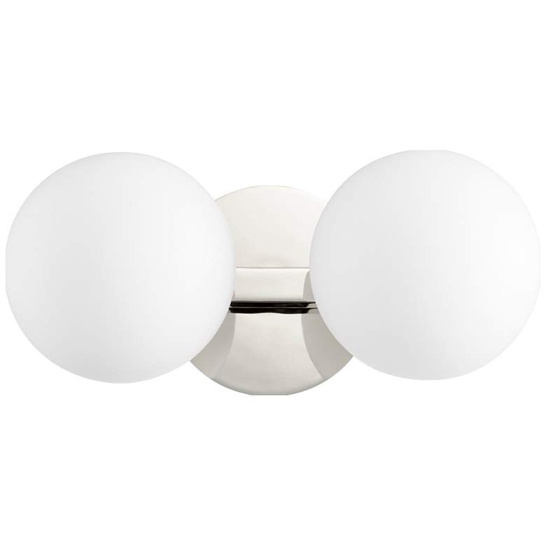 Image 1 Quorum International 2LT Polished Nickel Globe Vanity Light