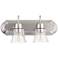 Quorum International 2LT Satin Nickel w Clear Seeded Glass Vanity Light