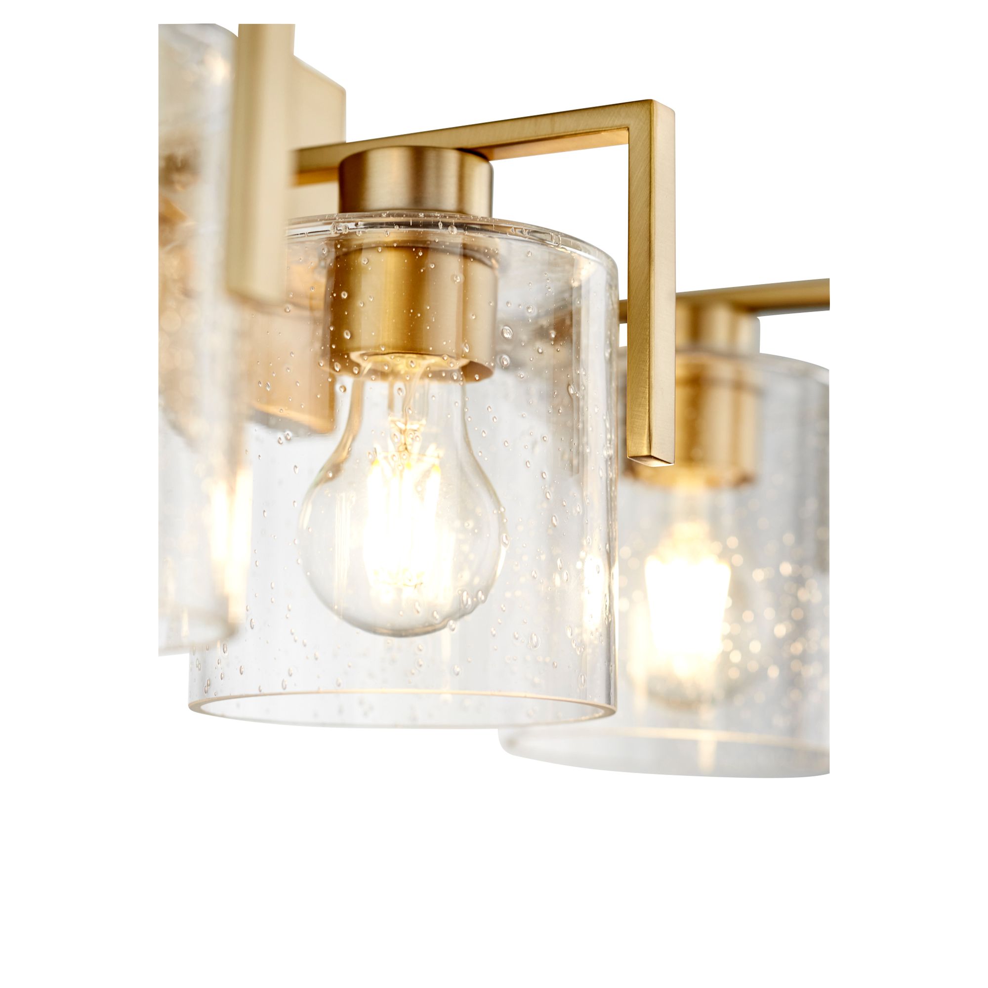 Image 2 Quorum International 3LT Aged Brass Clear Seeded Glass Vanity Light more views