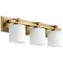 Quorum International 3LT Aged Brass Cylinder Vanity Light