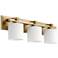 Quorum International 3LT Aged Brass Cylinder Vanity Light