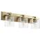 Quorum International 3LT Aged Brass w Clear Seeded Glass Vanity Light