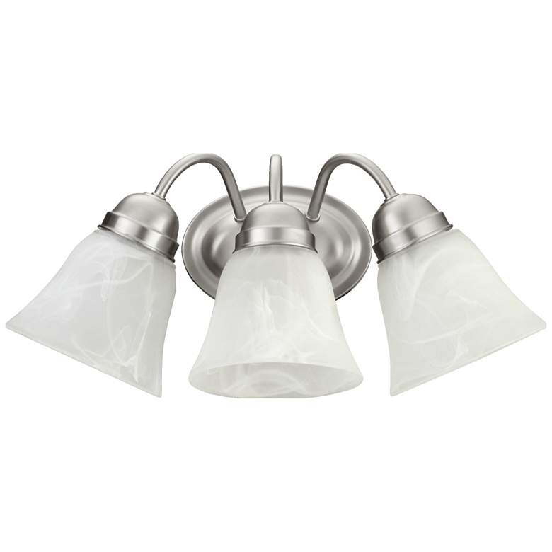 Image 1 Quorum International 3LT Faux Alab Satin Nickel Wall Mount