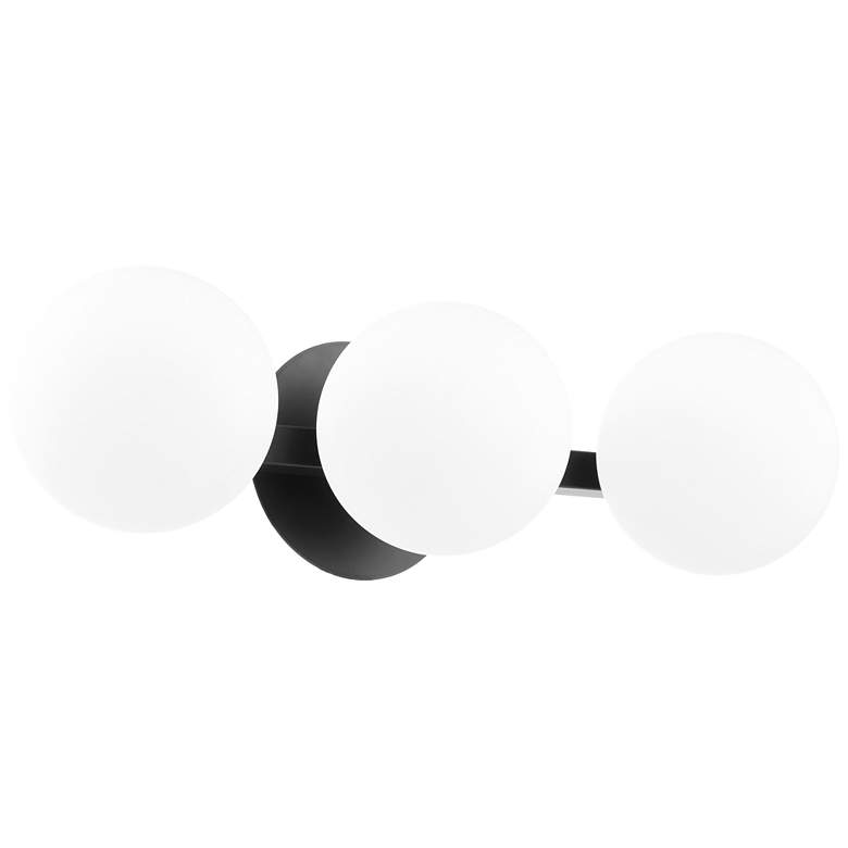 Image 1 Quorum International 3LT Matte Black Globe Vanity Light