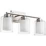 Quorum International 3LT Satin Nickel Clear Opal Vanity Light