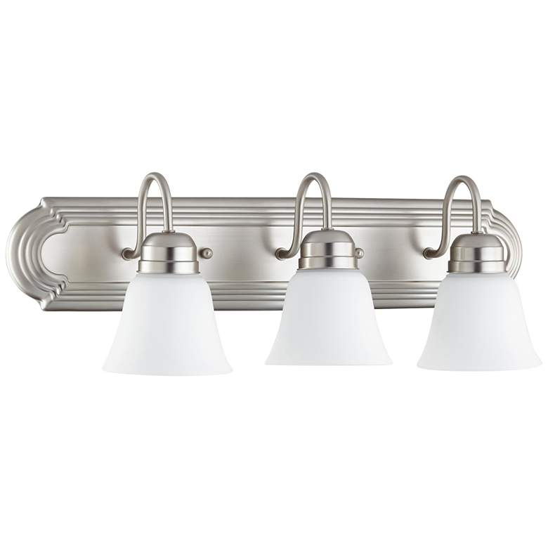 Image 1 Quorum International 3LT Satin Nickel w Opal Glass Vanity Light