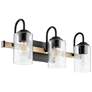 Quorum International 3LT Textured Black Pepper Glass Vanity Light