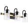 Quorum International 3LT Textured Black Pepper Glass Vanity Light