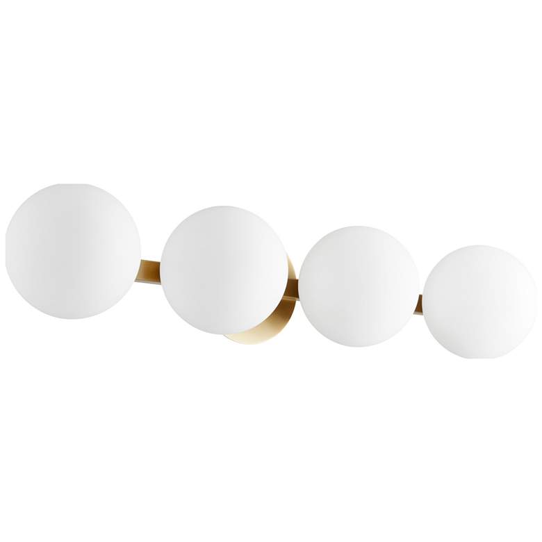 Image 1 Quorum International 4LT Aged Brass Globe Vanity Light