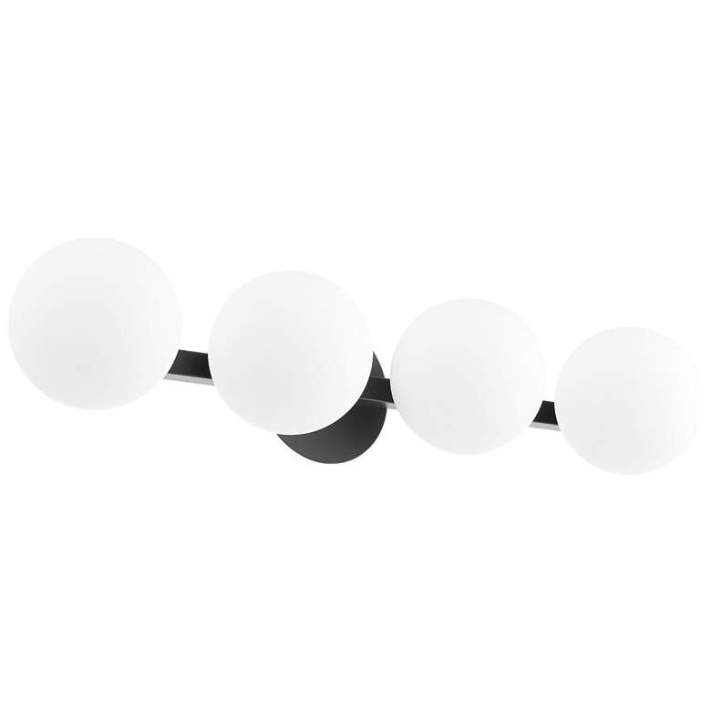 Image 1 Quorum International 4LT Matte Black Globe Vanity Light