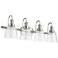 Quorum International 4LT Satin Nickel Clear Seeded Glass Vanity Light
