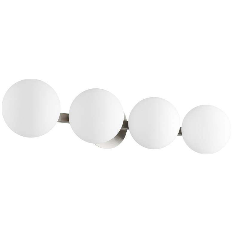 Image 1 Quorum International 4LT Satin Nickel Globe Vanity Light