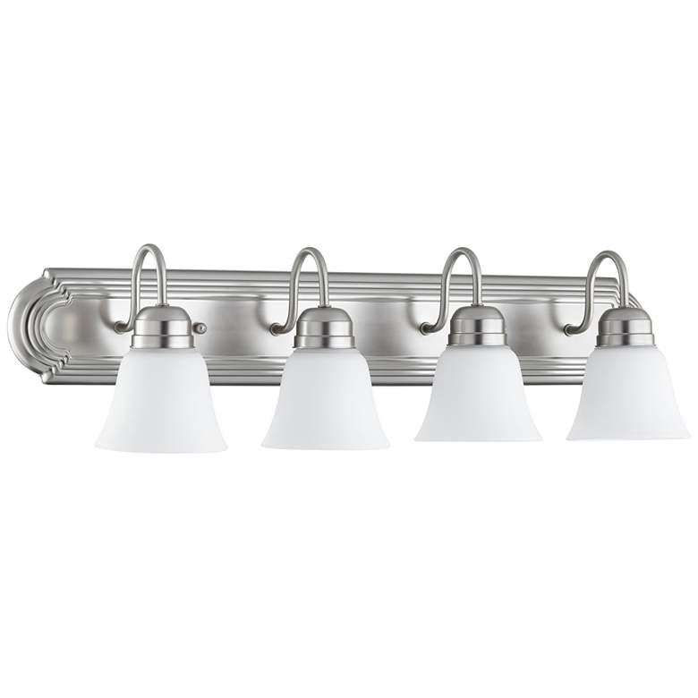 Image 1 Quorum International 4LT Satin Nickel w Satin Opal Glass Vanity Light