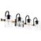Quorum International 4LT Textured Black Pepper Glass Vanity Light