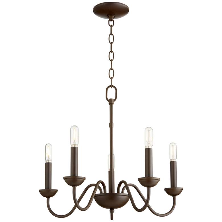 Image 1 Quorum International 5LT Oiled Bronze Chandelier