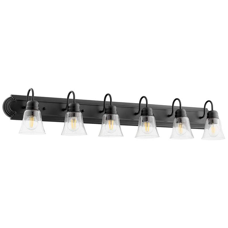 Image 1 Quorum International 6LT Textured Black w Clear Seeded Glass Vanity Light