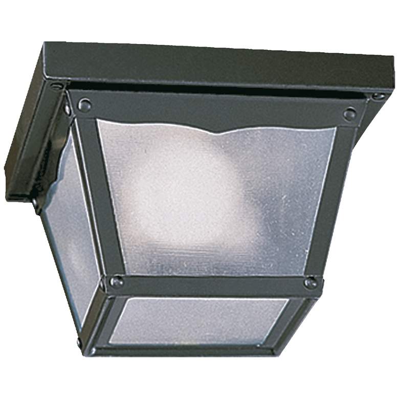 Image 1 Quorum International 7" Black Outdoor Ceiling Mount