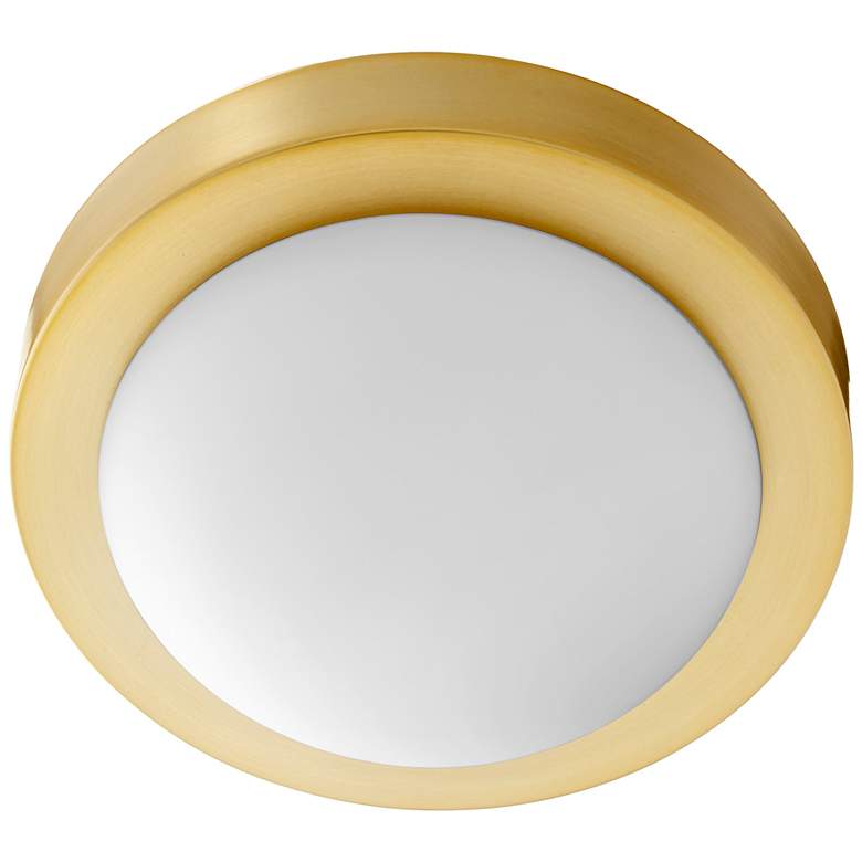 Image 1 Quorum International 9 1/4" Wide Modern White and Brass Ceiling Light