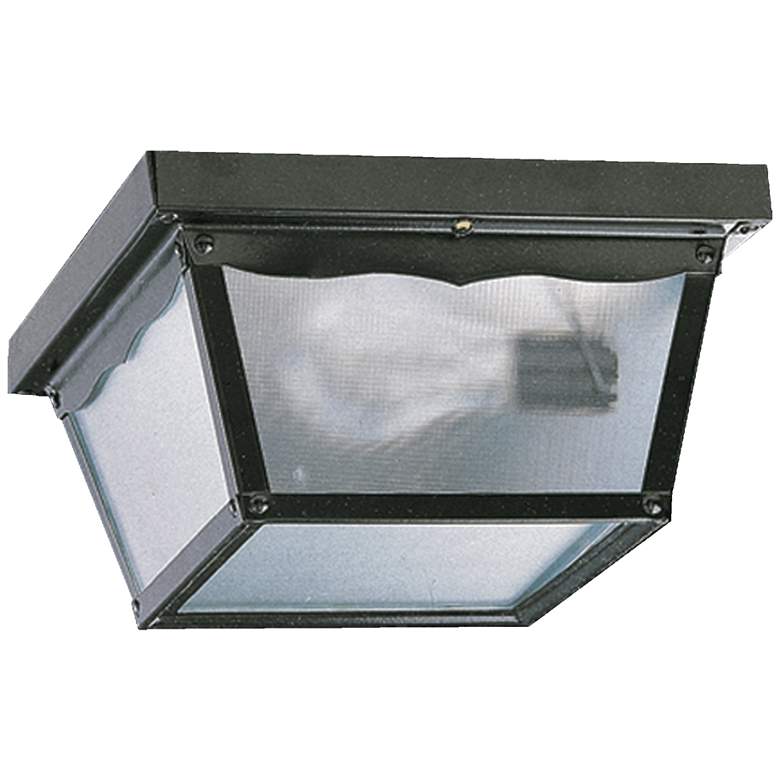 Image 1 Quorum International 9" Black Outdoor Ceiling Mount