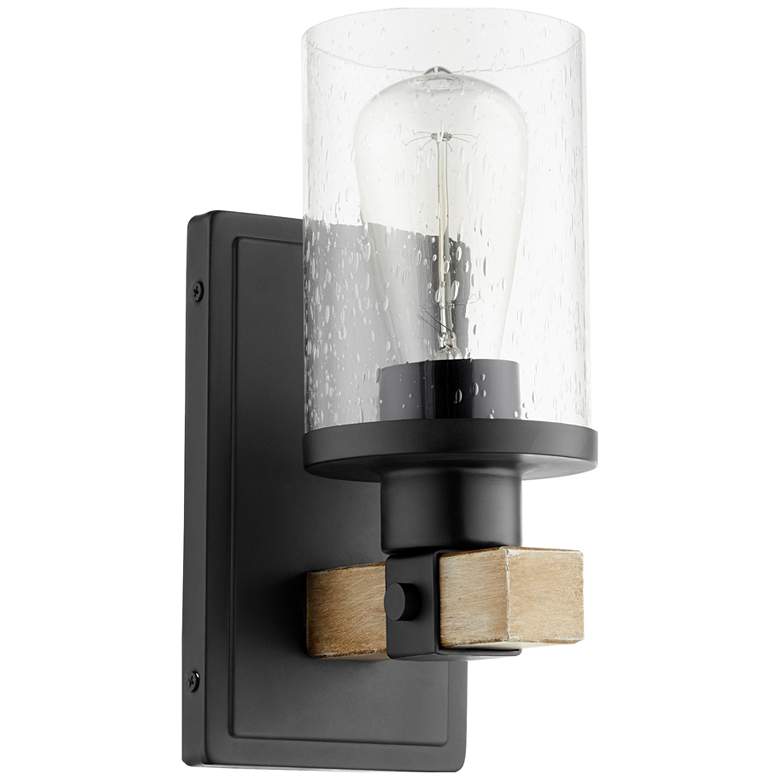 Image 1 Quorum International Alpine 1LT Black and Driftwood Wall Mount