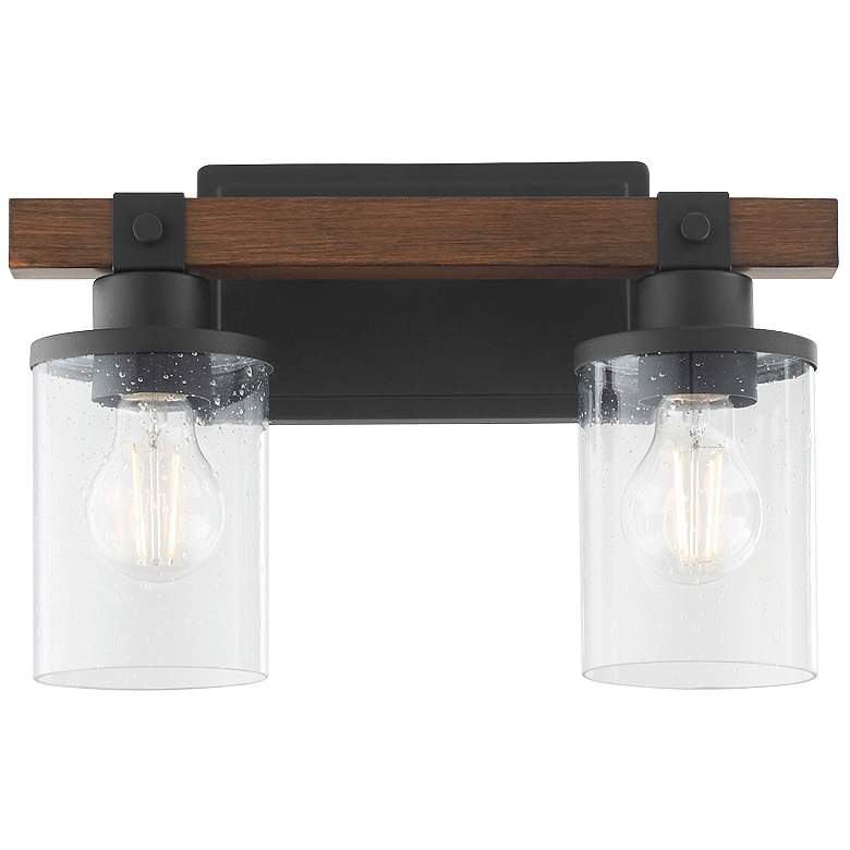 Image 2 Quorum International Alpine 2LT Textured Black Vanity Light more views
