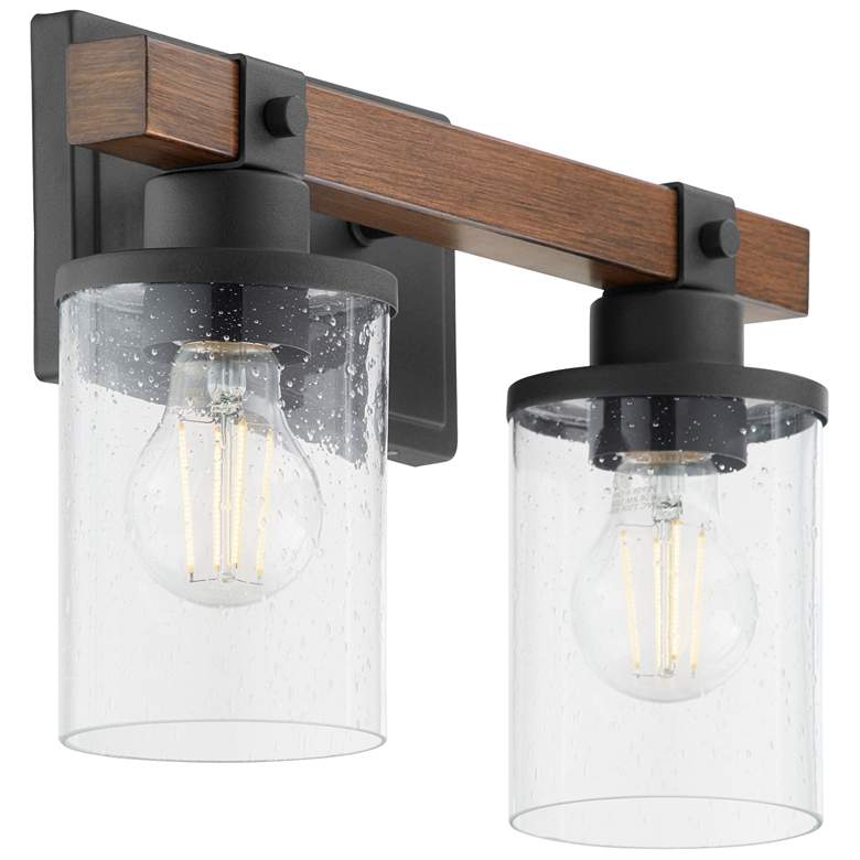 Image 3 Quorum International Alpine 2LT Textured Black Vanity Light more views