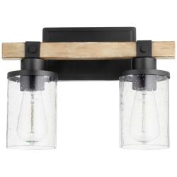 Quorum International Alpine 2LT Textured Black Vanity Light