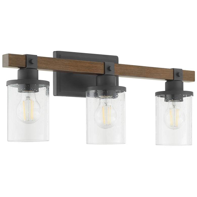 Image 1 Quorum International Alpine 3LT Textured Black Vanity Light