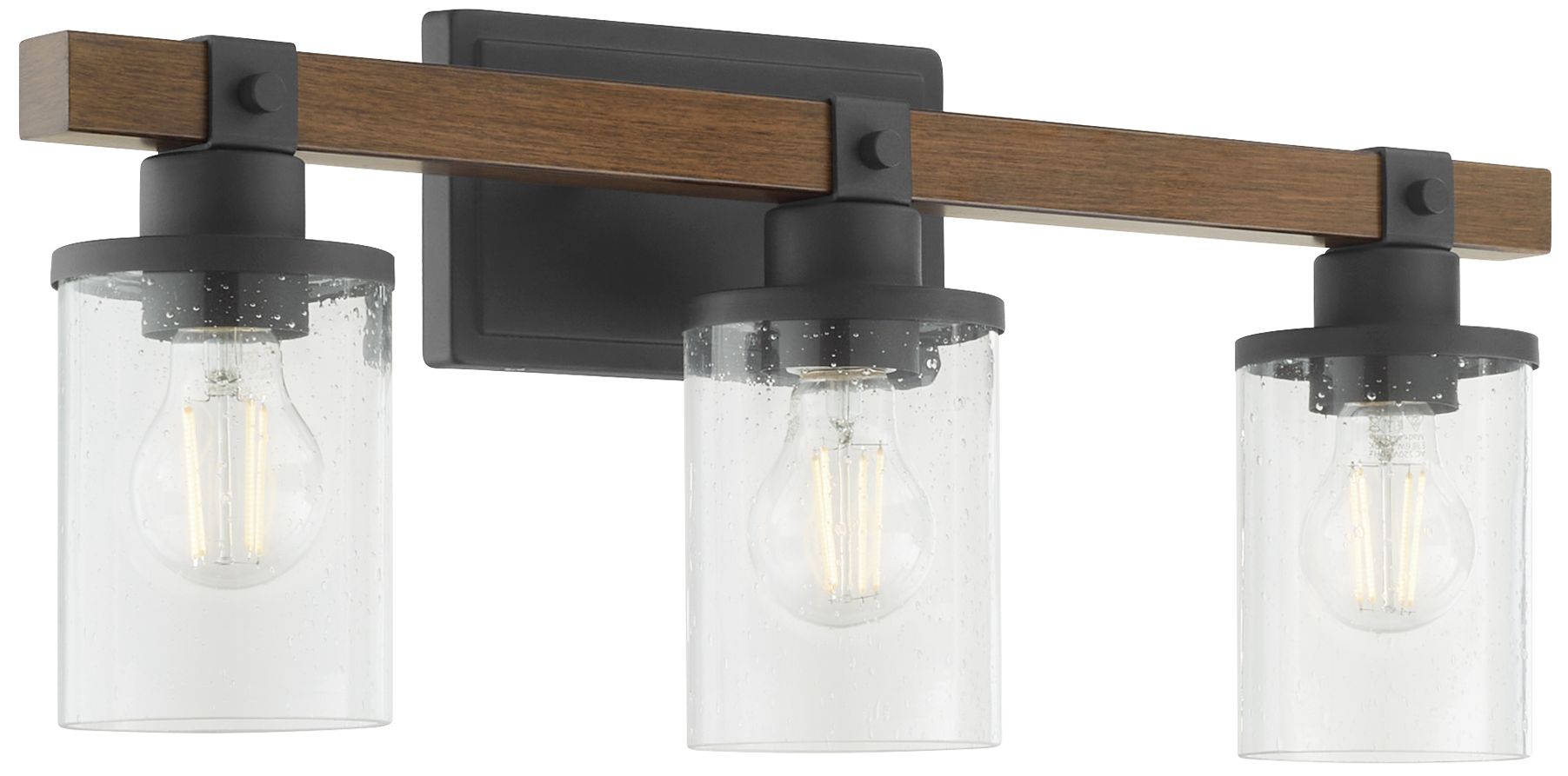 Image 2 Quorum International Alpine 3LT Textured Black Vanity Light more views