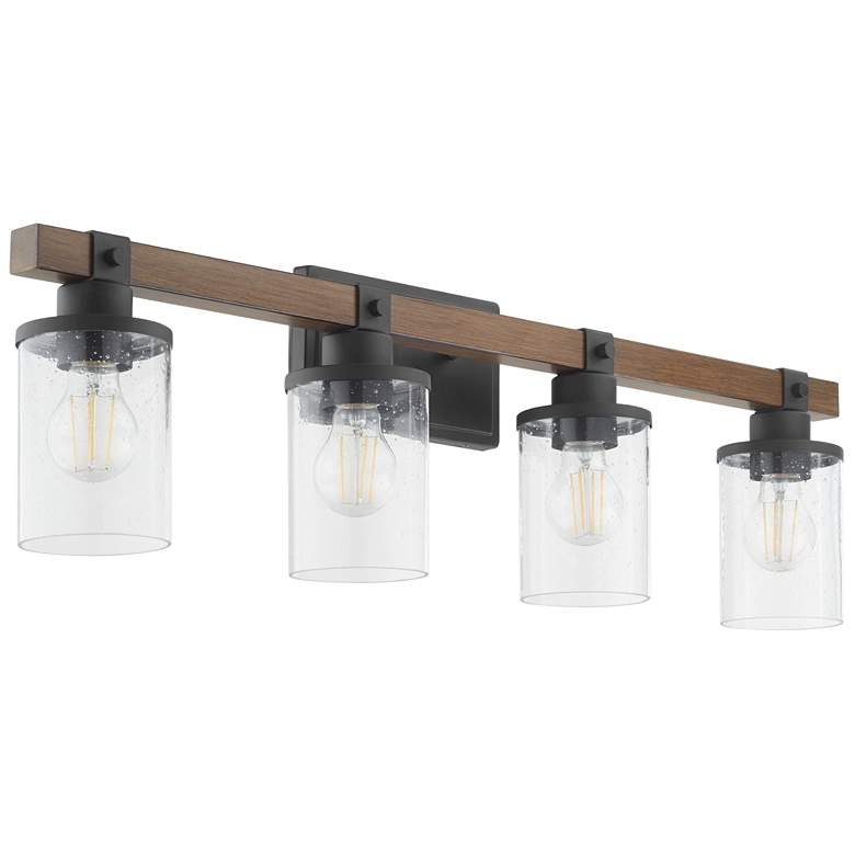 Image 1 Quorum International Alpine 4LT Textured Black Vanity Light