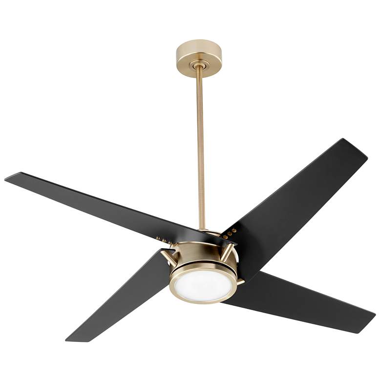 Image 1 Quorum International Axis 54" Aged Brass Ceiling Fan