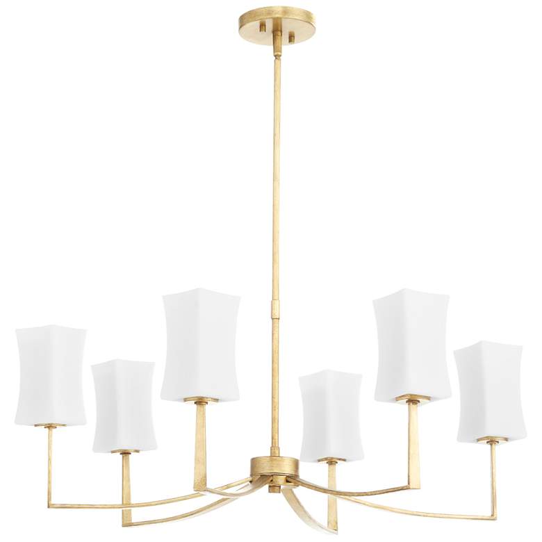Image 1 Quorum International Ayala 6LT Gold Leaf Chandelier