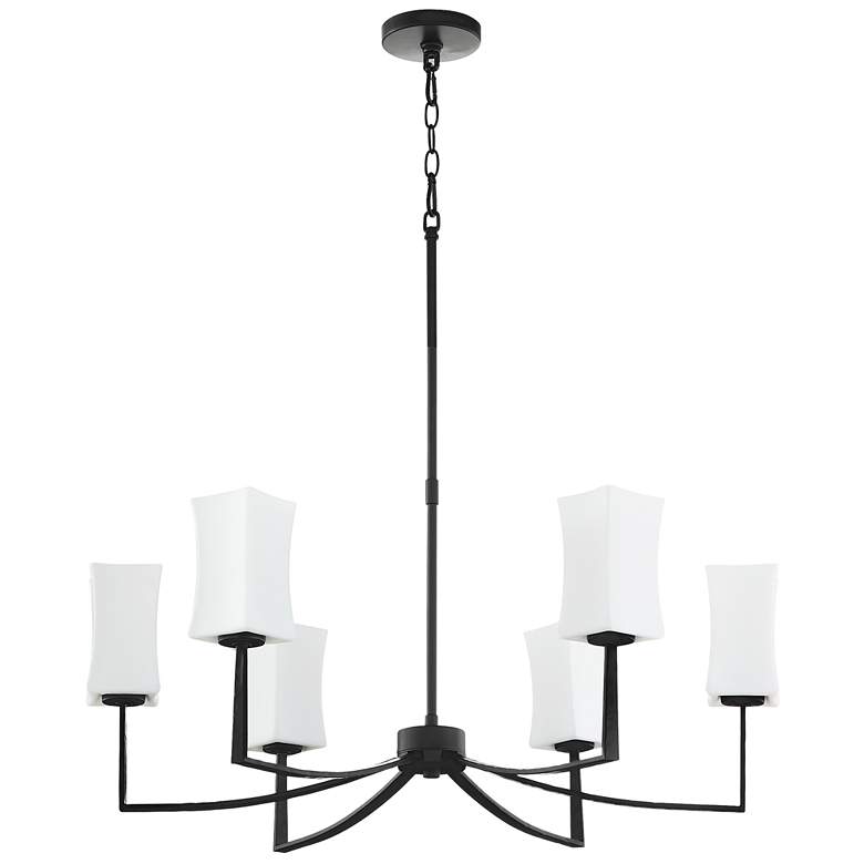 Image 1 Quorum International Ayala 6LT Matte Black Chandelier