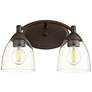Quorum International Barkley 2LT Oiled Bronze w Clear Seeded Vanity Light