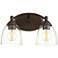Quorum International Barkley 2LT Oiled Bronze w Clear Seeded Vanity Light