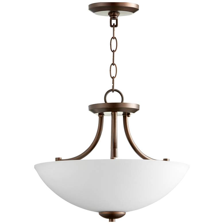 Image 1 Quorum International Barkley 3LT Oiled Bronze Semi-Flush Mount