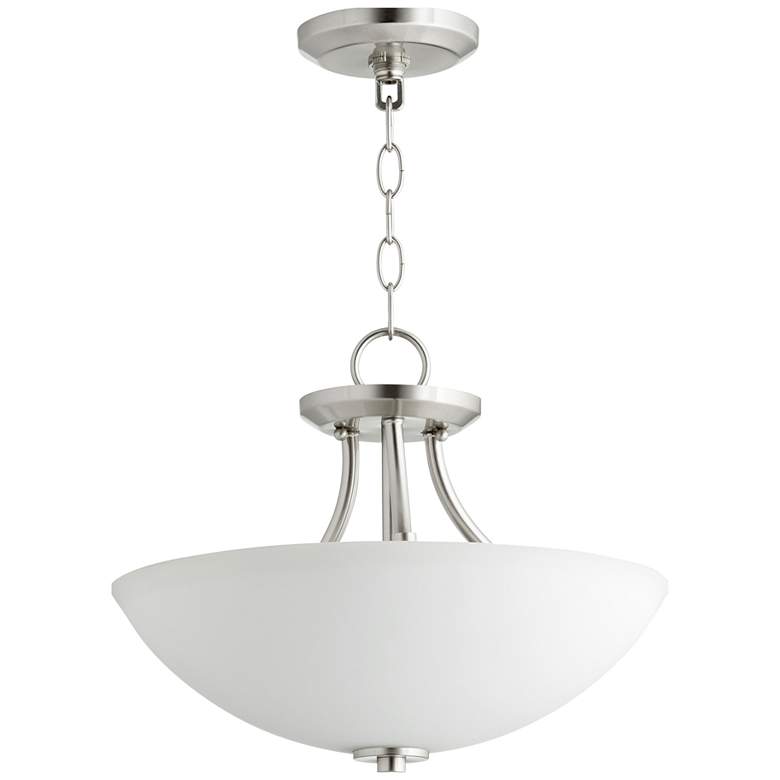 Image 1 Quorum International Barkley 3LT Satin Nickel Semi-Flush Mount