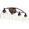 Quorum International Barkley 4LT Oiled Bronze w Clear Seeded Vanity Light