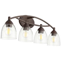Quorum International Barkley 4LT Oiled Bronze w Clear Seeded Vanity Light
