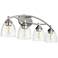 Quorum International Barkley 4LT Satin Nickel w Clear Seeded Vanity Light