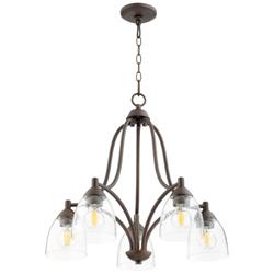 Quorum International Barkley 5 Light Transitional Oiled Bronze Chandelier