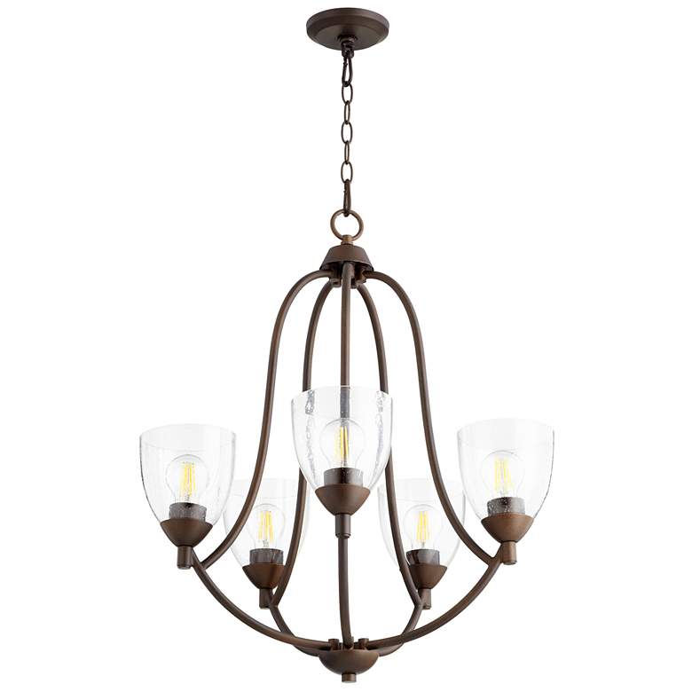 Image 1 Quorum International Barkley 5LT Oiled Bronze Chandelier