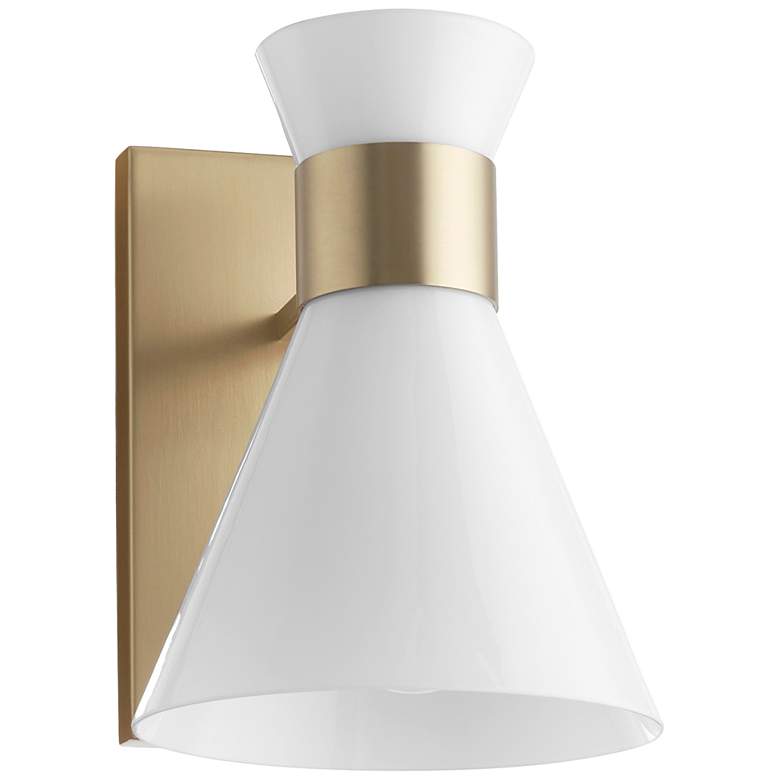 Image 1 Quorum International Beldar 1LT AGB w Opal Glass Wall Mount